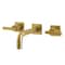 Kingston Brass KS6127CML Two-Handle Wall Mount Bathroom Faucet, Brushed Brass KS6127CML - alternate 1